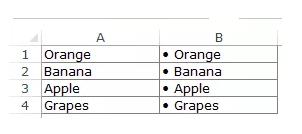 Hướng dẫn cách chèn dấu đầu dòng trong Excel
